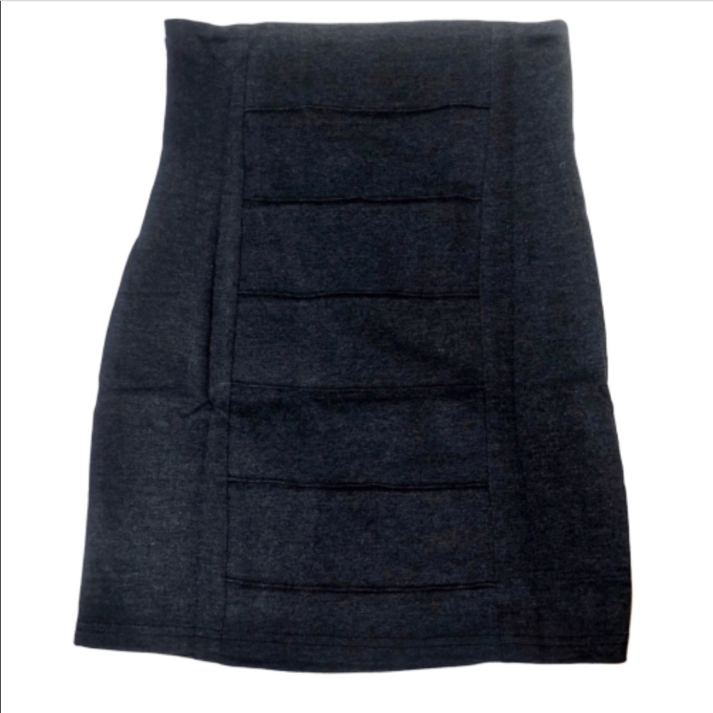 Line & Dot Fitted Pencil Skirt Charcoal Gray